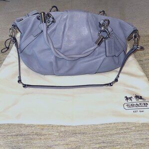Coach Madison Pleated Leather Sophia Hobo Shimmer Slate Blue-Grey - F22563 - NWT